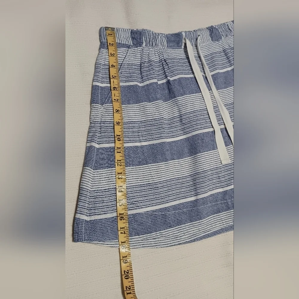 GAP Linen Blend Striped Blue and White Women's Mini Skirt Size M